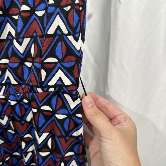 NEW $295‎ WEEKEND MAX MARA [ XS ] Thomas Geometric Tie Flare Dress In Blue - Picture 10 of 15